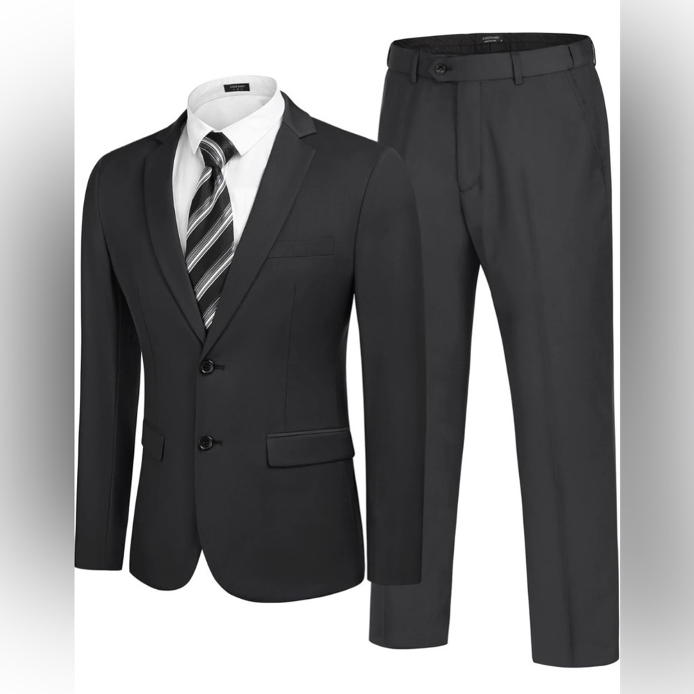 NWT- COOFANDY Men's 2 Piece Suit Classic Fit 2 Button Dress Suit  SIZE: XL